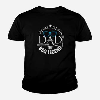 Mens Dad The Man The Myth The Bbq Legend Gift Fathers Day Grill Premium Kid T-Shirt - Seseable