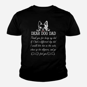 Mens Dear Dog Dad Thank You For Being My Dad Christmas Gift Kid T-Shirt - Seseable