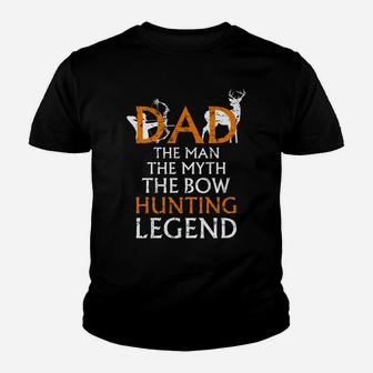 Mens Deer Hunting Cool Gift For Dad Bow Hunting Gift Kid T-Shirt - Seseable
