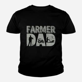 Mens Farmer Dad Shirt Farm Farming Fathers Day Gift Tractor Kid T-Shirt - Seseable