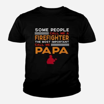 Mens Fathers Day For Firefighter Papa Kid T-Shirt