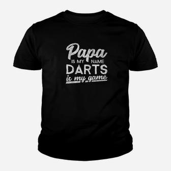 Mens Funny Shirt Darts Papa Gift Kid T-Shirt - Seseable
