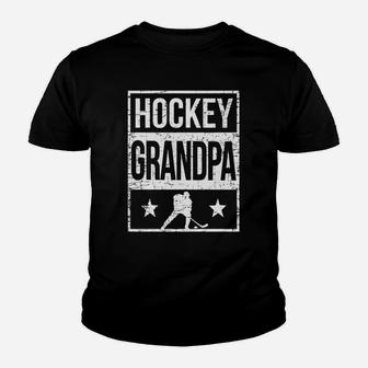 Mens Hockey Grandpa Shirt Proud Grandpa Ice Hockey Player Gift Kid T-Shirt - Seseable
