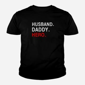 Mens Husband Daddy Protector Hero Cool Fathers Day Gift Kid T-Shirt - Seseable