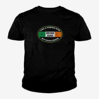 Mens Irish Dad Funny Ireland Flag Celebrate Heritage Pride Father Premium Kid T-Shirt - Seseable