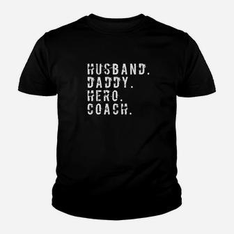 Mens Mens Husband Daddy Hero Coach Cool Father Dad Kid T-Shirt - Seseable