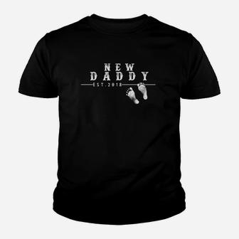 Mens Mens New Daddy Est 2018 New Dad Gift Kid T-Shirt - Seseable