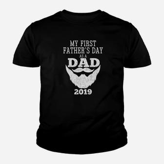Mens My First Fathers Day As A Dad 2019 Shirt Fathers Day Gift Premium Kid T-Shirt - Seseable