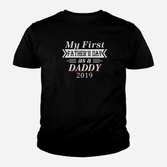 Mens My First Fathers Day As A Daddy For Fathers Day Premium Kid T-Shirt - Seseable