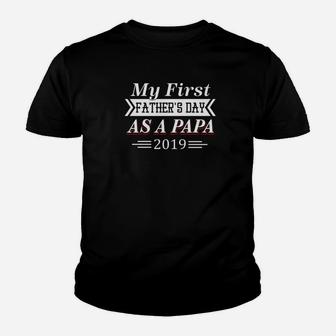 Mens My First Fathers Day As A Papa For Fathers Day Premium Kid T-Shirt - Seseable