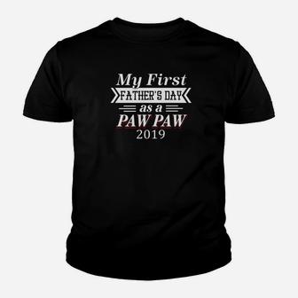 Mens My First Fathers Day As A Pawpaw For Fathers Day Premium Kid T-Shirt - Seseable