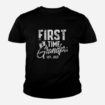 Mens New Grandpa First Time Soon To Be Grandpa 2021 Kid T-Shirt - Seseable