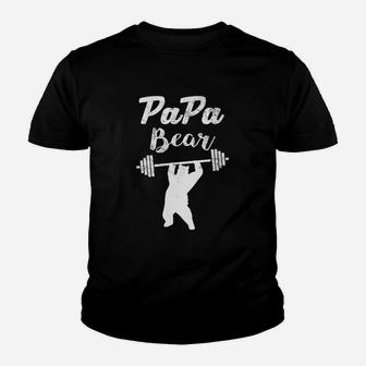Mens Papa Bear Funny Papa New Dad Shirt Workout Kid T-Shirt - Seseable