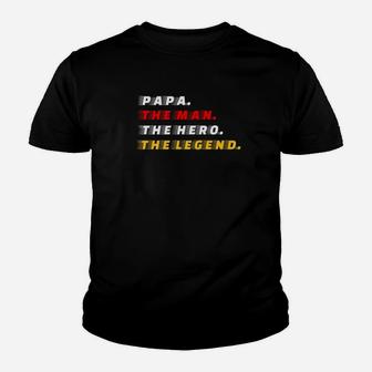 Mens Papa Man Hero Legend Gift For Father Dad Daddy Kid T-Shirt - Seseable