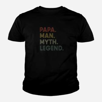 Mens Papa Man Myth Legend Shirt Dad Father Gift Vintage P Kid T-Shirt - Seseable