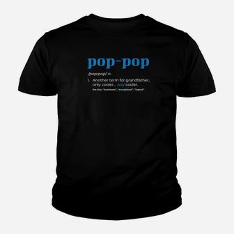 Mens Pop Pop Noun Dictionary Definition Fathers Day Premium Kid T-Shirt - Seseable