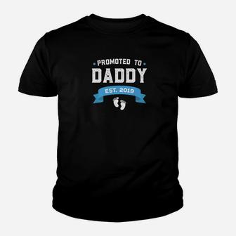 Mens Promoted To Daddy Est 2019 New Dad Gift First Daddy Kid T-Shirt - Seseable