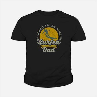 Mens Surfer Dad Fathers Day Vintage Perfect Wave Barrel Gift Premium Kid T-Shirt - Seseable