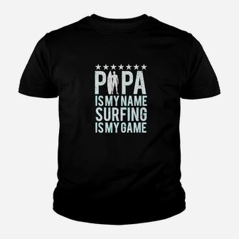 Mens Surfing Dad Gift Papa Surfer Fathers Day Beach Kid T-Shirt - Seseable