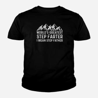 Mens Worlds Greatest Step Farter I Mean Step Father Stepdad Premium Kid T-Shirt - Seseable