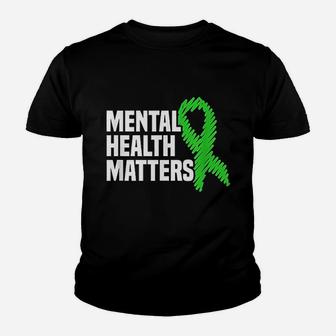 Mental Health Matters Green Ribbon Mental Health Awareness Kid T-Shirt - Seseable