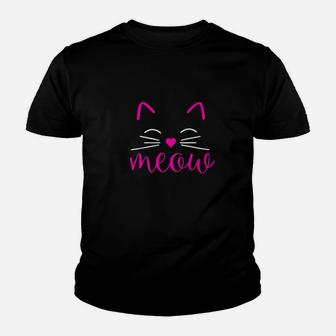 Meow Cute Cat Face Funny Costume For Cat Lovers Kid T-Shirt - Seseable