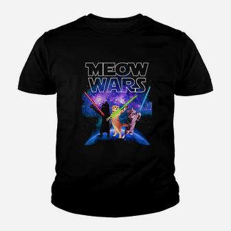 Meow Wars Cat Space Kitty Funny Gifts For Cats Lovers Kid T-Shirt - Seseable