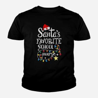 Merry Christmas Nurse Crew Rn Santa's Favorite School Nurse Kid T-Shirt - Seseable