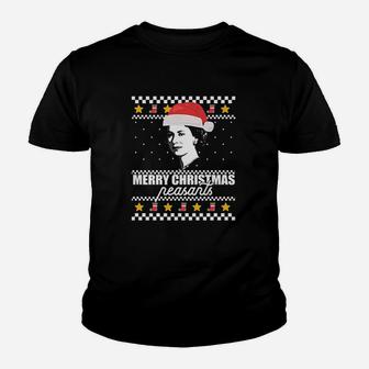 Merry Christmas Peasants Queen Of England Kid T-Shirt - Seseable