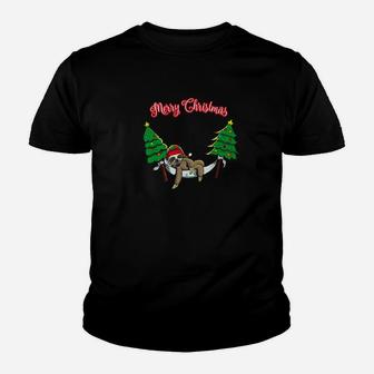 Merry Christmas Sleepy Sloth Cute Christmas Gift Kid T-Shirt - Seseable