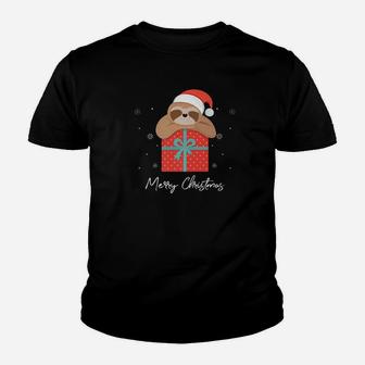 Merry Christmas Sloth Great Christmas Holidays Kid T-Shirt - Seseable