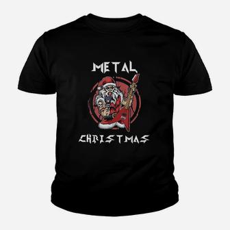 Metal Christmas Santa Rock Kid T-Shirt - Seseable