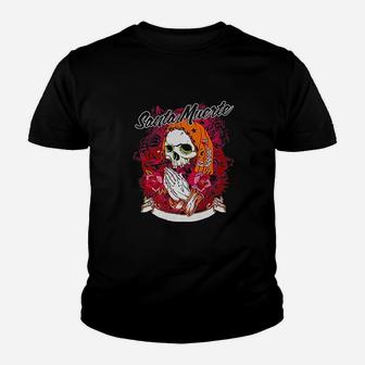 Mexican Day Of The Dead La Santa Muerte Halloween Kid T-Shirt - Seseable