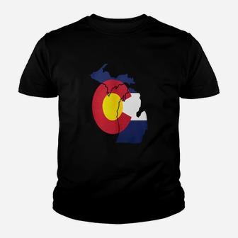 Michigan Colorado Funny Pride Flag Apparel Kids Shirts Youth T-shirt - Seseable