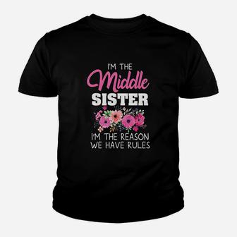 Middle Sister Rule Sisters Matching Funny Middle Child Kid T-Shirt - Seseable