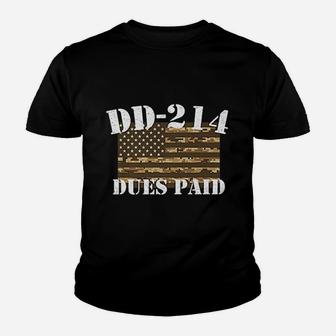 Military Dd214 Apparel Vintage Dd214 Dues Paid Kid T-Shirt - Seseable