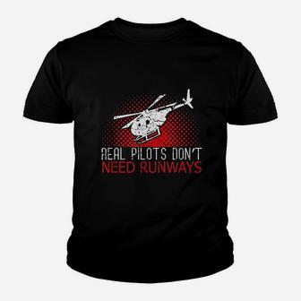Military Helicopter Real Pilots Dont Need Runaways Kid T-Shirt