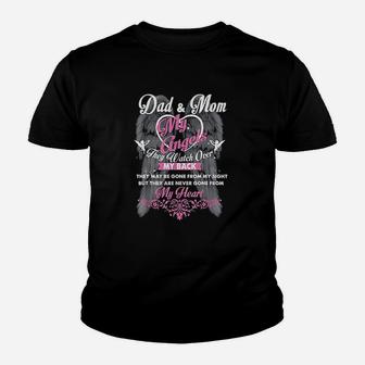 Mom And Dad In Heaven Forever My Angels Memorial Of Parents Kid T-Shirt - Seseable