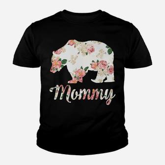 Mommy Bear Floral Family Christmas Matching Gift Kid T-Shirt - Seseable