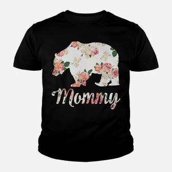 Mommy Bear Floral Family Christmas Matching Gift Kid T-Shirt | Seseable UK