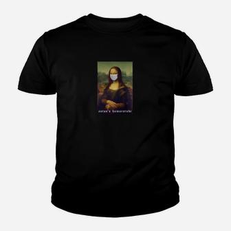Mona Lisa mit Gesichtsmaske Grafik-Kinder Tshirt, Kunst-Liebhaber Tee in Deutschland - Seseable