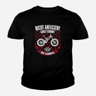 Motocross Kinder Tshirt Schwarz, 'Nicht anfassen! Zahnfee Warnung', Motorrad Design - Seseable