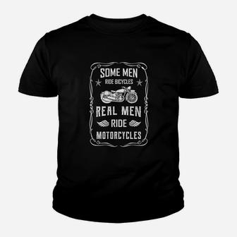 Motorcycle For Men Real Men Ride Motorcycles Cool Biker Kid T-Shirt - Seseable