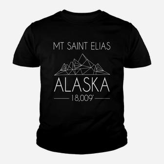 Mount Saint Elias Alaska Mountains Outdoors Minimalist Tee Kid T-Shirt - Seseable