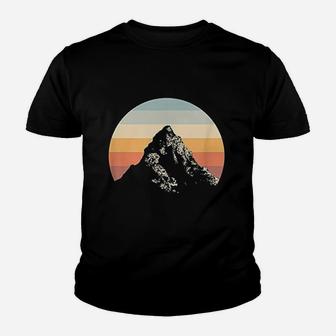 Mountain Sunset Circle Rainbow Outdoors Nature Hiking Fan Kid T-Shirt - Seseable