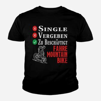 Mountainbike Kinder Tshirt - Zu beschäftigt, Fahre Mountainbike, Herren Schwarz - Seseable