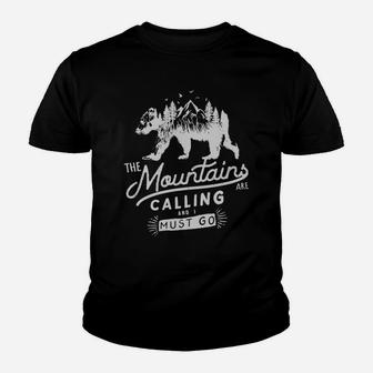 Mountains Bear Woods Kid T-Shirt - Seseable