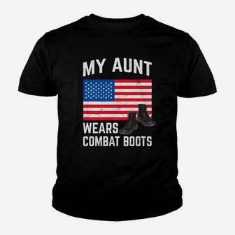 My Aunt Wears Combat Boots Soldier Support Kid T-Shirt - Seseable