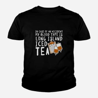 My Blood Type Is Long Island Iced Tea Youth T-shirt - Seseable
