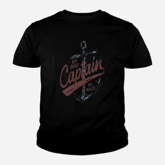 My Boat My Rules Captain Kid T-Shirt - Seseable